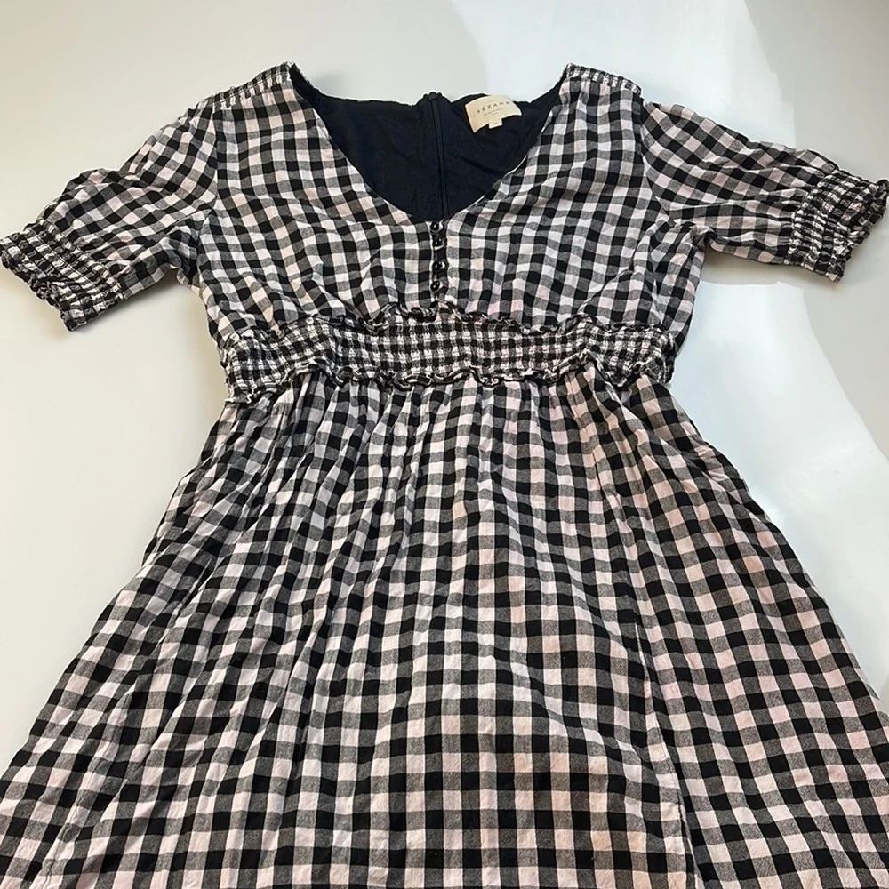 Sezane Women Checkered Black And White Dress                             X34-42 - Picture 5 of 8